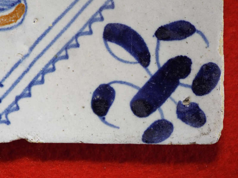 A very rare antique polychrome Dutch Delft Tile circa 1630-1650 Ref. CL-20