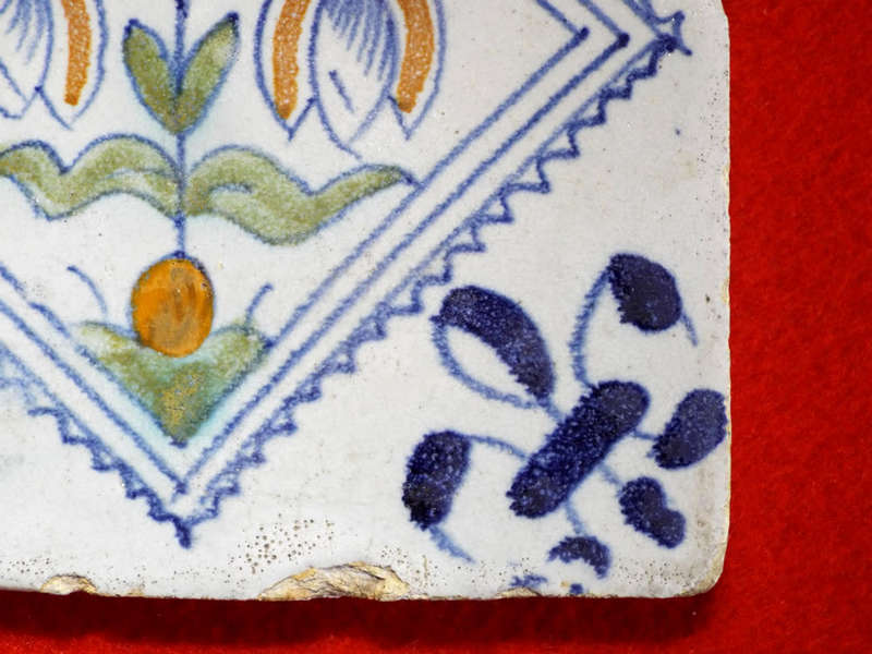 A very rare antique polychrome Dutch Delft Tile circa 1630-1650 Ref. CL-20