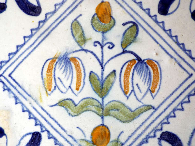 A very rare antique polychrome Dutch Delft Tile circa 1630-1650 Ref. CL-20