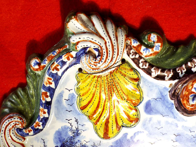 An early Dutch polychrome Delft plaque Circa 1840. Ref. CL24