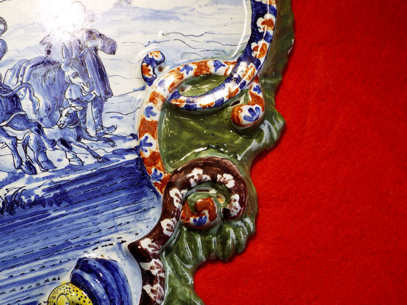 An early Dutch polychrome Delft plaque Circa 1840. Ref. CL24