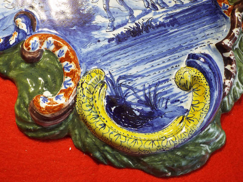 An early Dutch polychrome Delft plaque Circa 1840. Ref. CL24