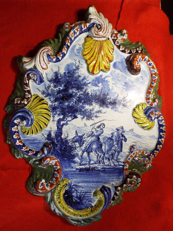 An early Dutch polychrome Delft plaque Circa 1840. Ref. CL24