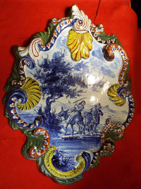 An early Dutch polychrome Delft plaque Circa 1840. Ref. CL24