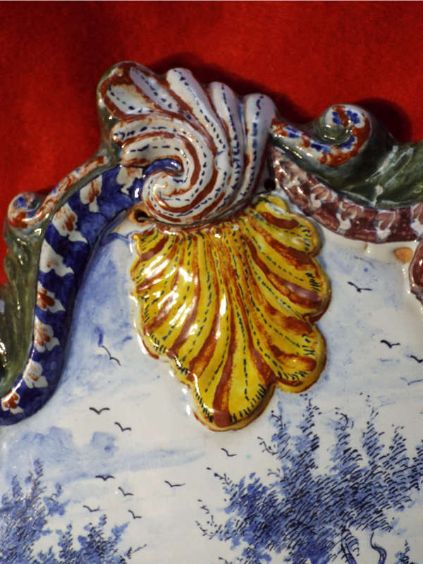 An early Dutch polychrome Delft plaque Circa 1840. Ref. CL25