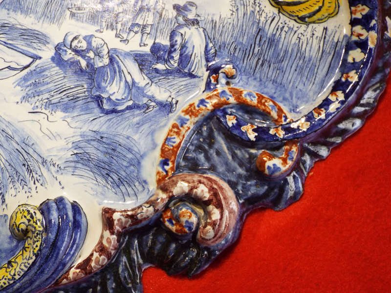 An early Dutch polychrome Delft plaque Circa 1840. Ref. CL25