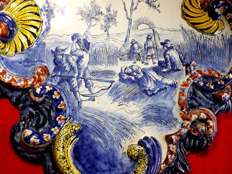 An early Dutch polychrome Delft plaque Circa 1840. Ref. CL25