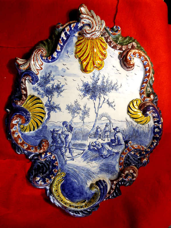 An early Dutch polychrome Delft plaque Circa 1840. Ref. CL25