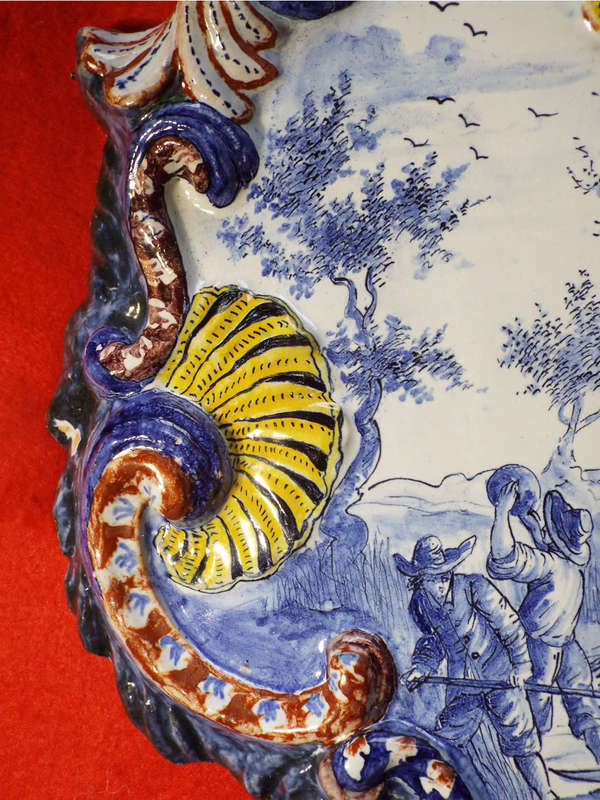 An early Dutch polychrome Delft plaque Circa 1840. Ref. CL25