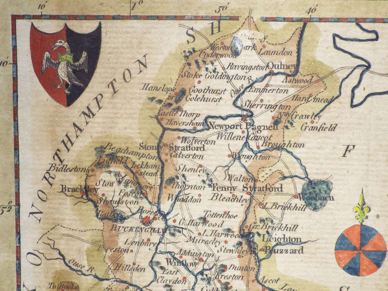 The British Traveller map of Buckinghamshire Circa 1784. Ref. No. AR/18