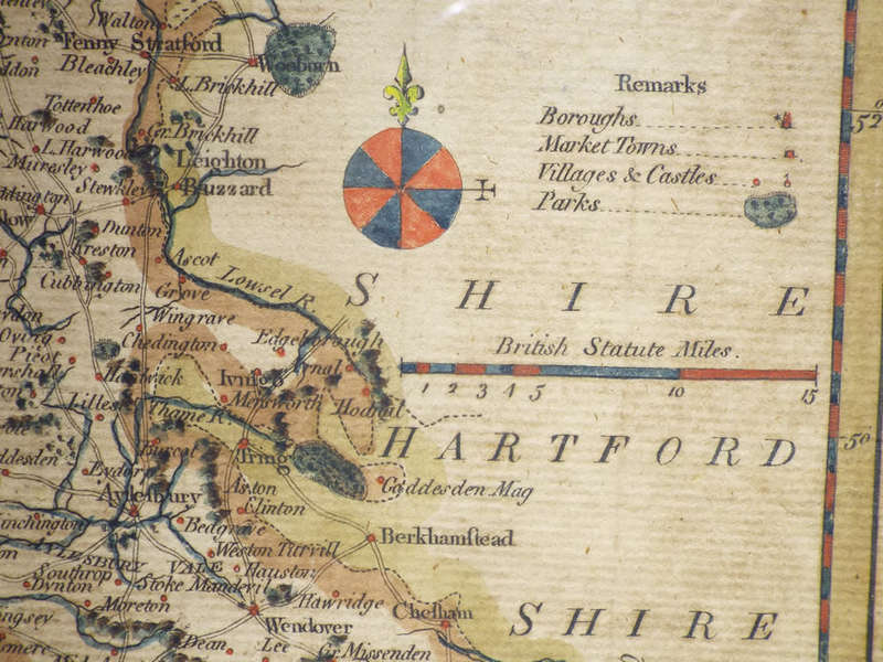 The British Traveller map of Buckinghamshire Circa 1784. Ref. No. AR/18