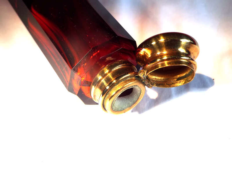 A Cranberry Red double ended Scent Bottle Circa 1860-1900. Ref.JW/5