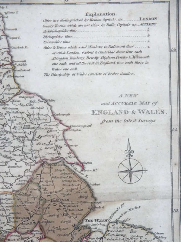 A New and Accurate Map of England and Wales  G. Cooke. Circa 1807. Ref. No. MP/6
