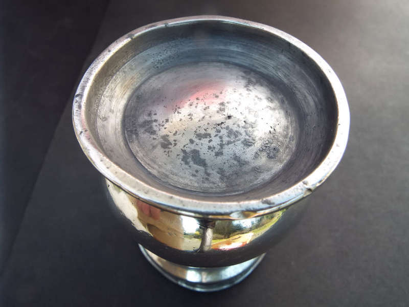 Two antique Victorian Pewter ale or spirit measures. Circa 1850-1890 Ref. MA36