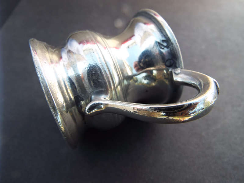 Two antique Victorian Pewter ale or spirit measures. Circa 1850-1890 Ref. MA36