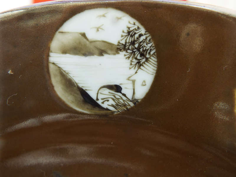18th Century antique Kangxi/Yongzheng Batavian brown  Famille Rose plate Ref. P-103