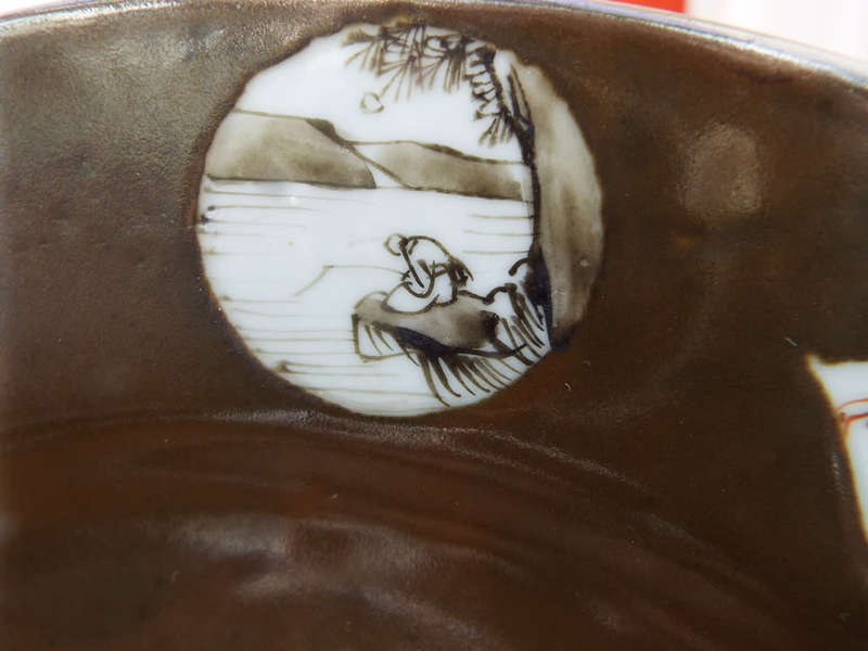 18th Century antique Kangxi/Yongzheng Batavian brown  Famille Rose plate Ref. P-103