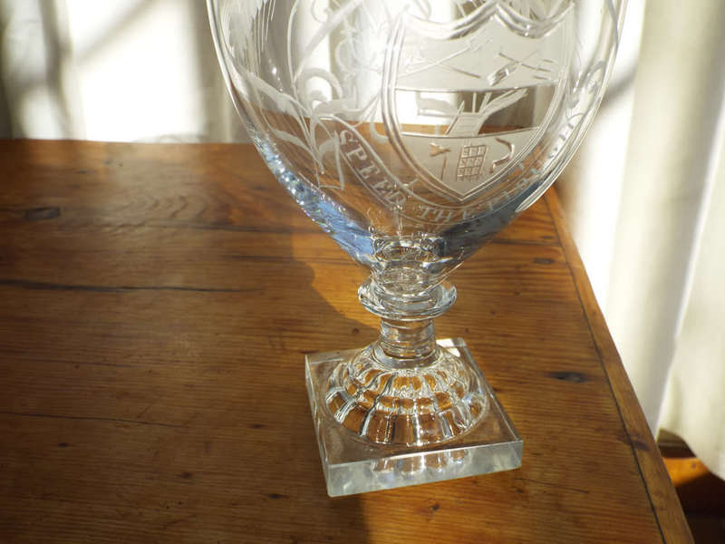 Antique engraved Georgian Rummer  Circa 1795-1810.  Ref. GL-13