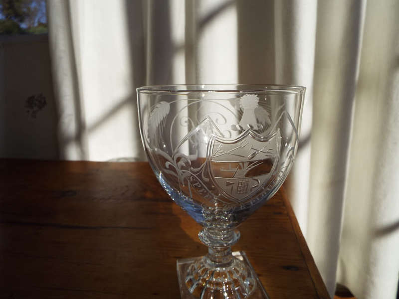 Antique engraved Georgian Rummer  Circa 1795-1810.  Ref. GL-13