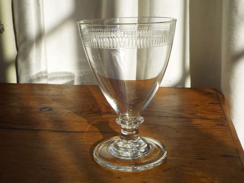 Antique engraved Georgian Rummer  Circa 1795-1810 Ref. GL-14