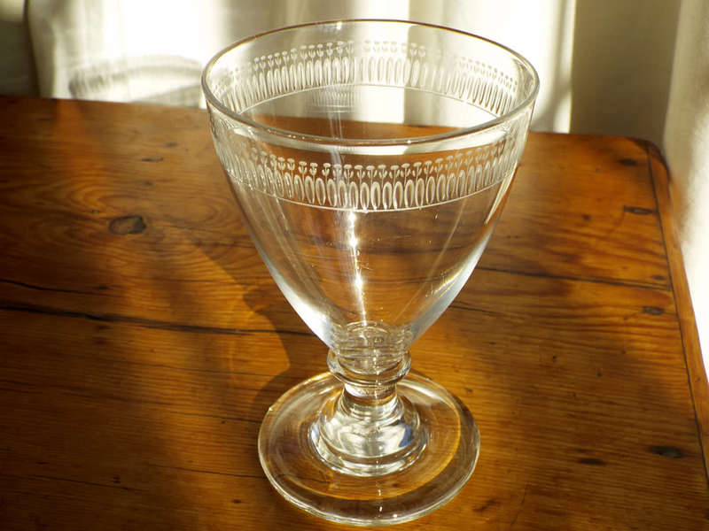 Antique engraved Georgian Rummer  Circa 1795-1810 Ref. GL-14