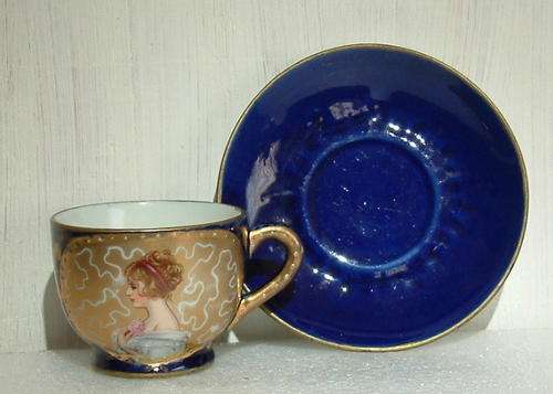 1870's hand painted cup and saucer Ref. C-63
