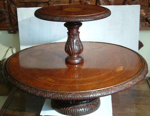 Mid Victorian mahogany and marquetry 'Lazy Susan'