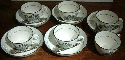 Antique Georgian 'New Hall' porcelain partial child's tea-set, C1800