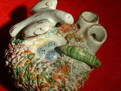 Antique Staffordshire Mossware Inkstand 1880-1900 - Ref. OR/13