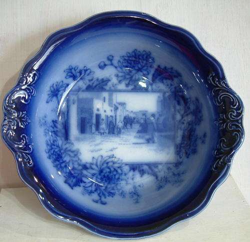 Antique Victorian 'Flow-Blue' Bowl around 1860-1880 era Ref. Oct30