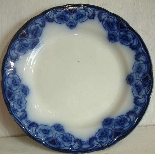 Antique Victorian 'Flow-Blue' Plate Woods and Sons 1910 Ref. ca1