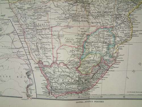 1889  Steiler Map showing South and Central Africa - Ref. Oct124