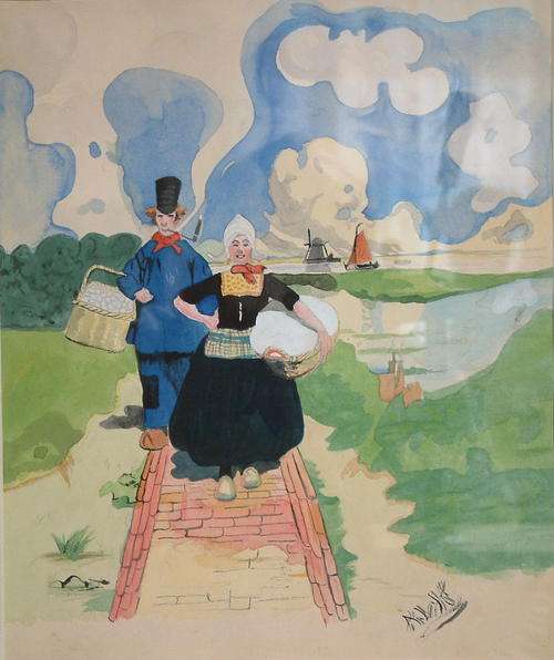 Early Dutch watercolour 1902 - Ref. Oct107