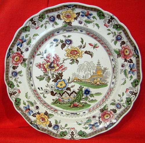 Antique rare Zachariah Boyle 'Chinese Flora' plate circa 1823-1828 - Ref. NovA4