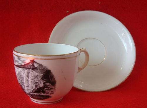 Antique porcelain duo showing the Clifton Suspension Bridge circa 1860-1870 Ref. C-3