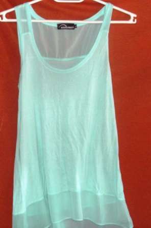 BEAUTIFUL SEA BLUE SHEER T-SHIRT - SIZE MEDIUM