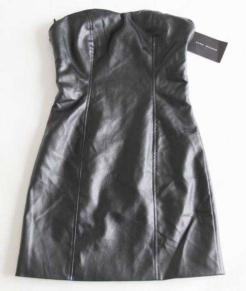 ZARA FAUX LEATHER DRESS - SMALL