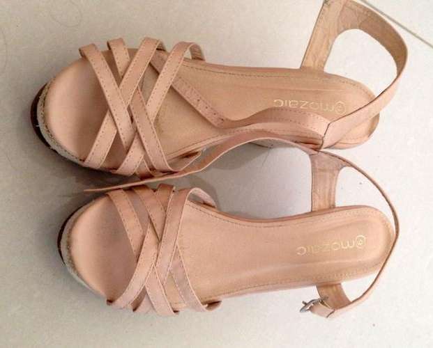 ***LIKE NEW! Light Pink / Beige Wedges Size 6