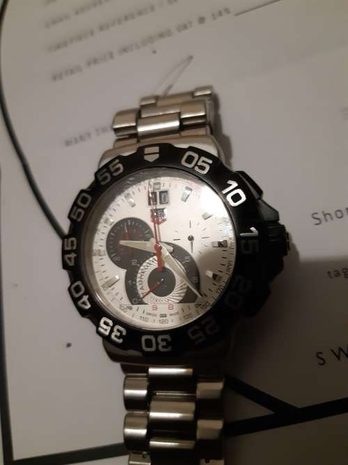 TAG HEUER FORMULA 1 CHRONOGRAPH + BOX + PAPERS @ R1 NO RESERVE !!!!