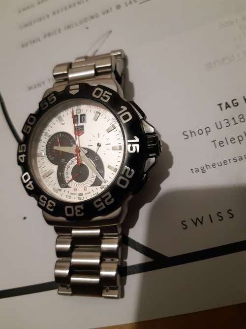 TAG HEUER FORMULA 1 CHRONOGRAPH + BOX + PAPERS @ R1 NO RESERVE !!!!