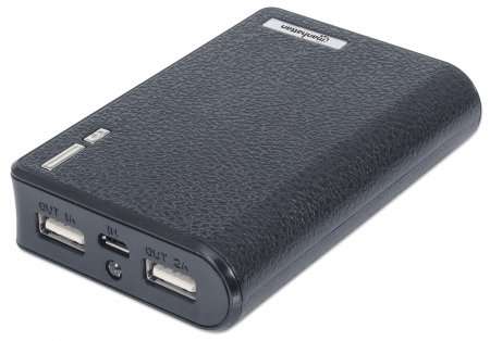 (NEW) Manhattan Power Bank 6K - Portable Lithium-ion Battery, Dual USB Output, 6000 mAh