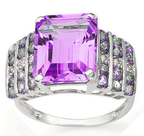 ***R3340*** 6.4CT Beautiful Amethyst & Diamond Ring