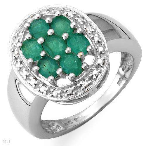 ***R4220*** 7 GENUINE EMERALDS & 20 GENUINE DIAMONDS RING BEAUTIFUL