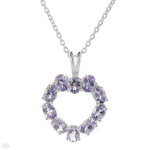 ***R2000*** HEART NECKLACE WITH 10 GENUINE TANZANITES IDEAL CHRISTMAST GIFT