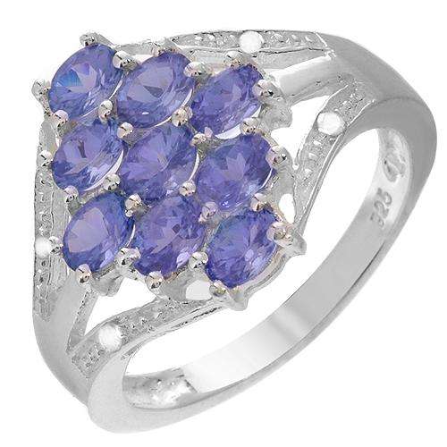 ***R2 500*** IRRESISTIBLE RING WITH 9 GENUINE TANZANITES & 4 GENUINE DIAMONDS