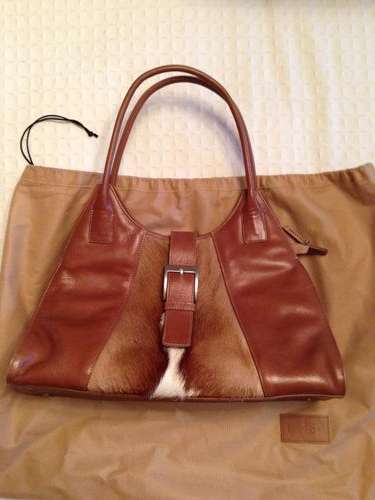 crazy low start leather and springbok hide handbag