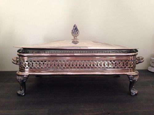 silverplated dish stand with bowl
