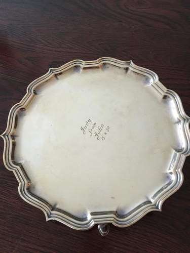 small footed silverplate tray