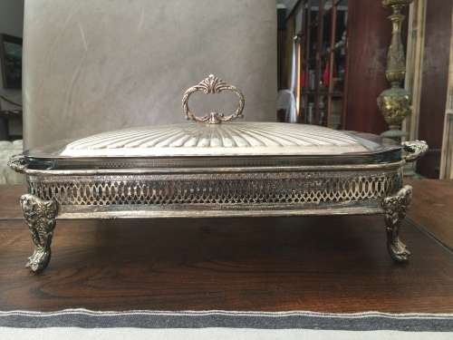 silverplate dish holder