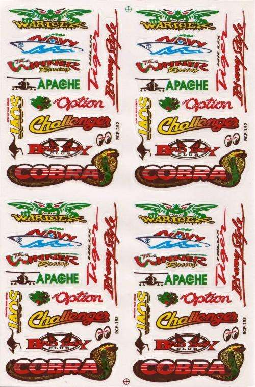 Vinyl Stickers - Various logo's, Apache, Bad Fox Sheet with 40 stickers